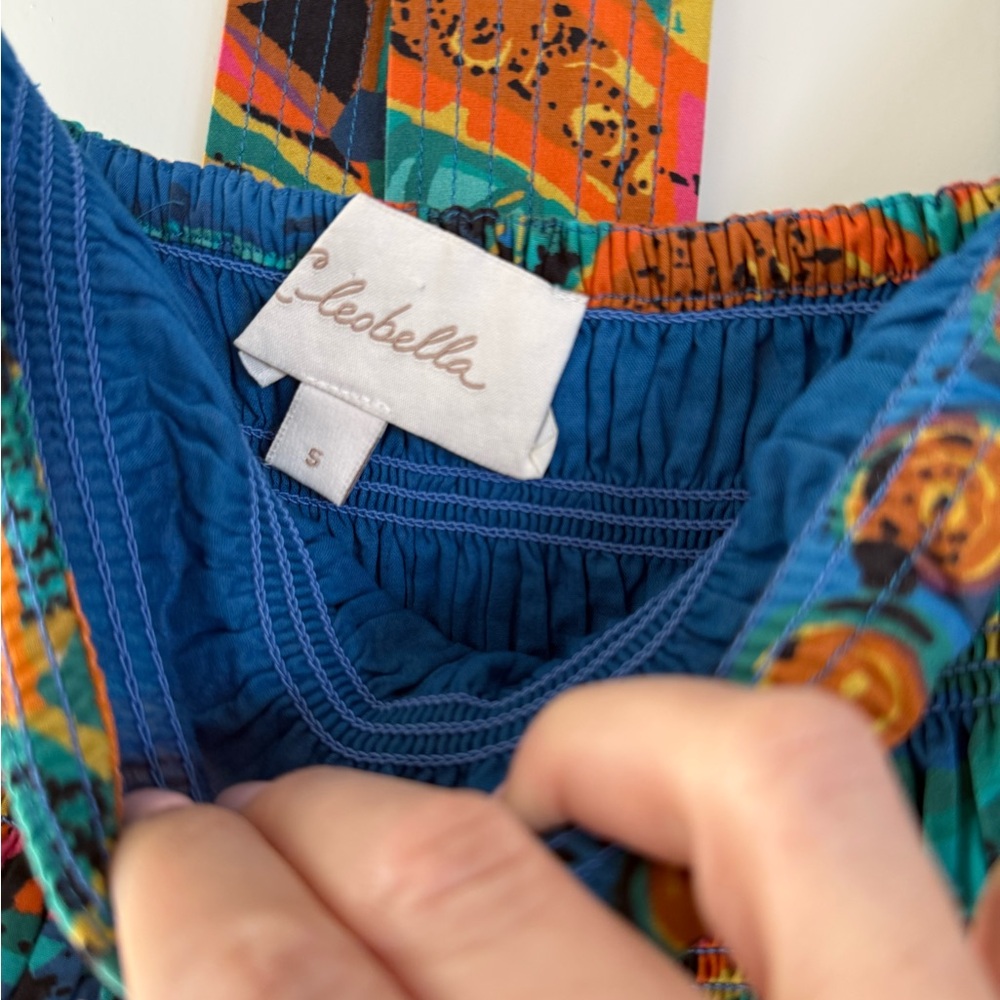 Cleobella Teal Multicolor Printed Jumpsuit - Picture 3 of 5
